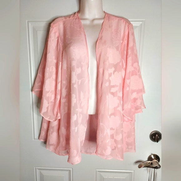 Blair Jackets & Coats Blair Pretty Pink Textured Chiffon Flutter
